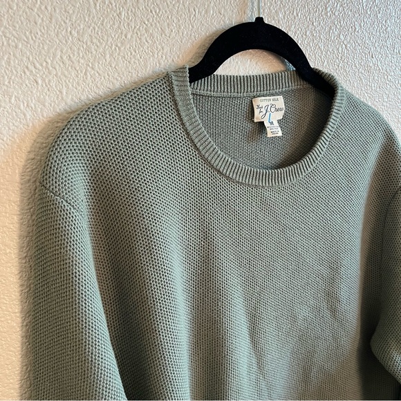 J. Crew Men's Cotton Silk Sage Crewneck Knit Sweater Medium - Picture 4 of 9